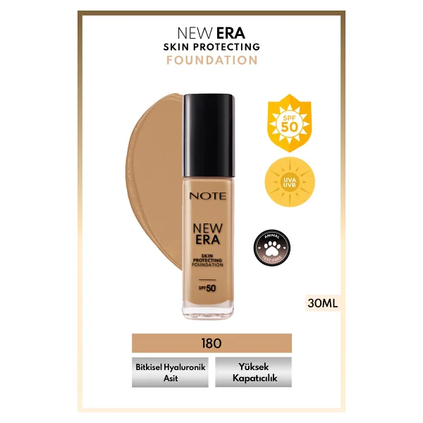 Note New Era Skin Protecting Hyaluronik Asitli Spf 50 180 Dark Honey 30 Ml Likit Fondöten - Görsel 6