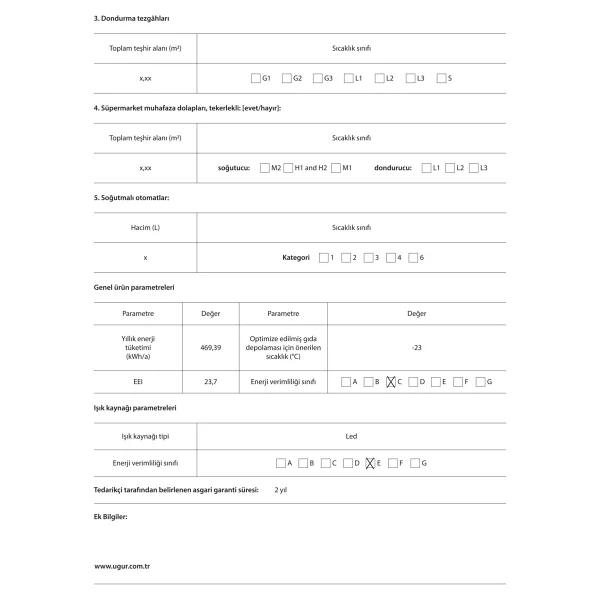 Uğur Udd 465 T D/S R63 Sandık Tipi Derin Dondurucu - Görsel 4