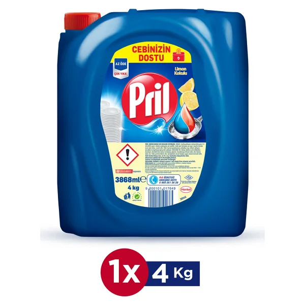 Pril Elde Yıkama Bulaşık Deterjanı Limon Kokulu 4 Kg Soğuk Suda Etkili - 3,8 Lt - Görsel 5