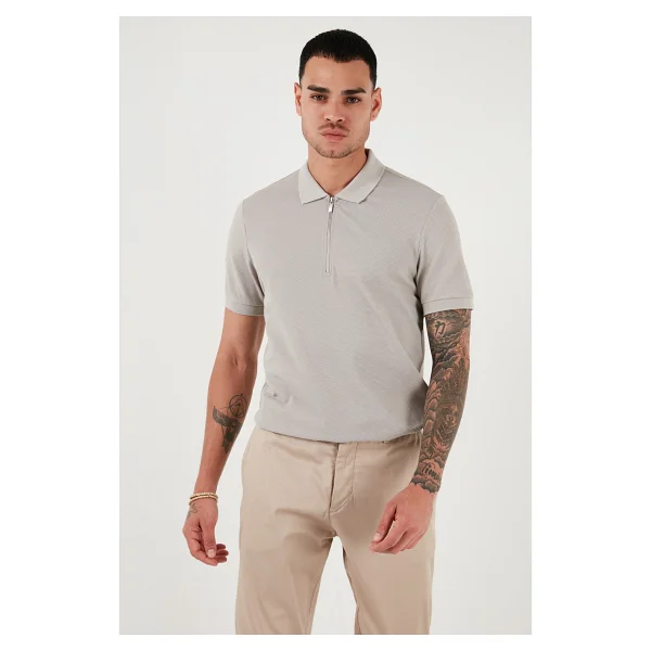 Buratti 5902915 Gri Kısa Kollu Polo Yaka Erkek Tişört - Görsel 2