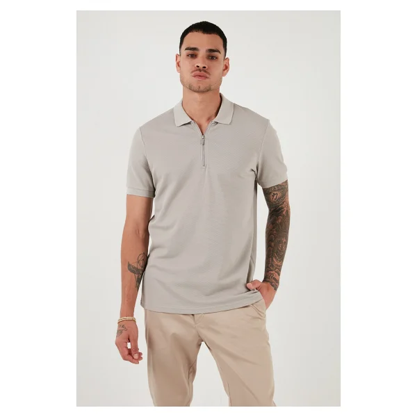 Buratti 5902915 Gri Kısa Kollu Polo Yaka Erkek Tişört - Görsel 3