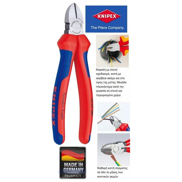 Knipex 70 02 140 140 Mm Yan Keski - Görsel 2