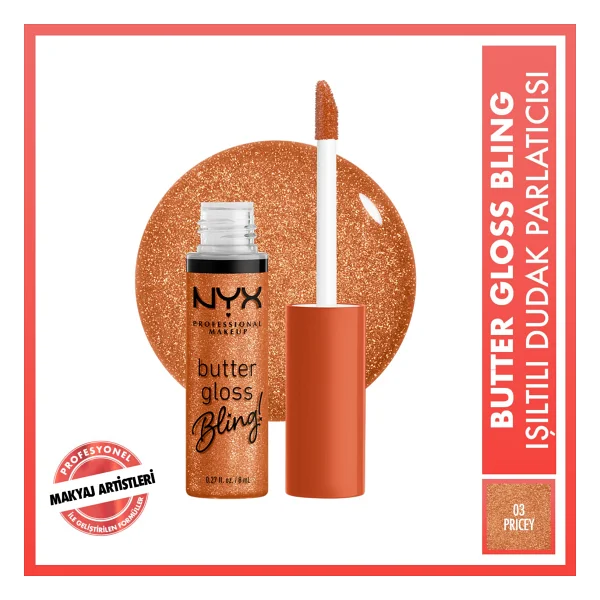 Nyx Professional Makeup Butter Gloss Bling Işıltılı Dudak Parlatıcısı - Görsel 8
