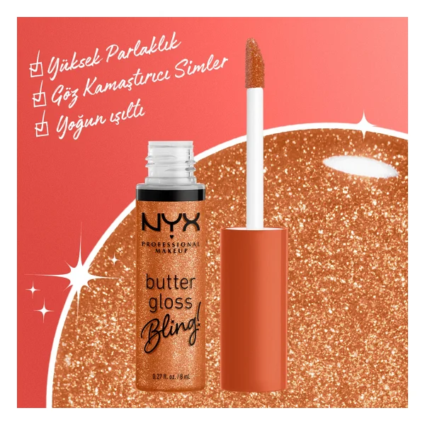 Nyx Professional Makeup Butter Gloss Bling Işıltılı Dudak Parlatıcısı - Görsel 4
