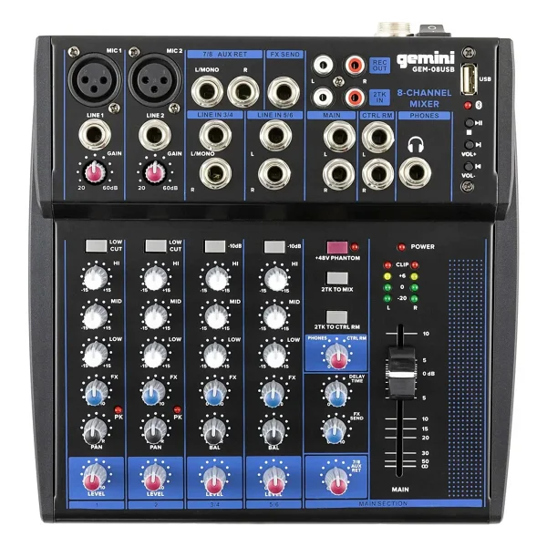 Gemini Gem-08usb 8 Kanal Mikser - Görsel 2