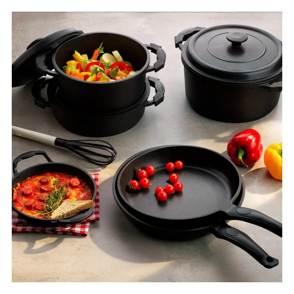 Schafer Black Master 28 cm Basık Döküm Tencere - Görsel 2