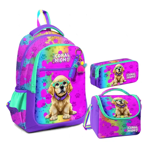 Coral High Set0123645 Mixed Dondurma Desenli 3'lü Okul Çanta Seti - Görsel 5