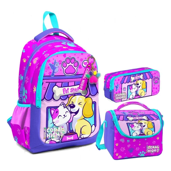 Coral High Set0123645 Mixed Dondurma Desenli 3'lü Okul Çanta Seti - Görsel 7