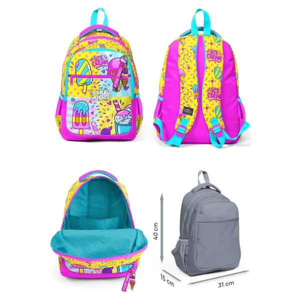 Coral High Set0123645 Mixed Dondurma Desenli 3'lü Okul Çanta Seti - Görsel 2