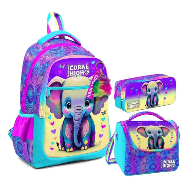 Coral High Set0123645 Mixed Dondurma Desenli 3'lü Okul Çanta Seti - Görsel 6