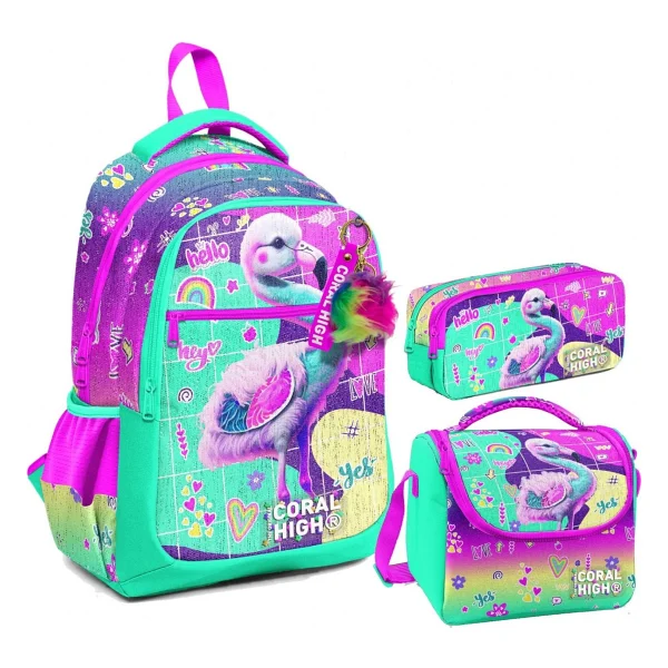 Coral High Set0123645 Mixed Dondurma Desenli 3'lü Okul Çanta Seti - Görsel 9