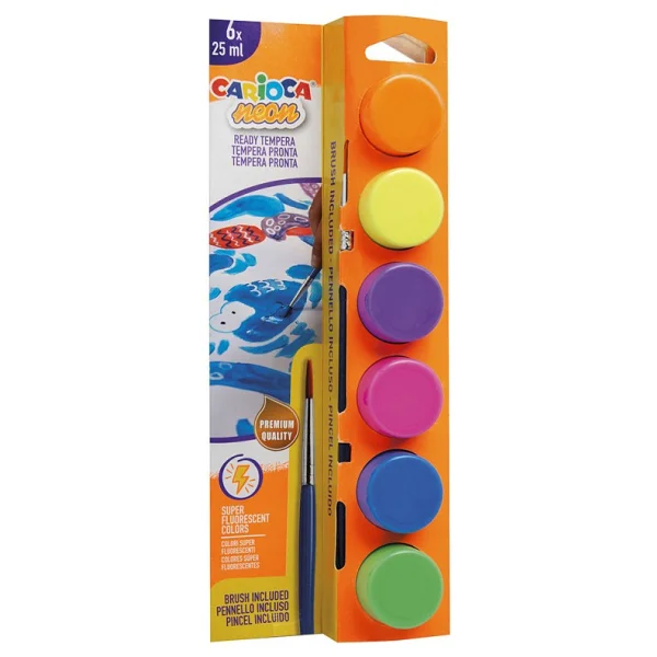 Carioca Süper Yıkanabilir 25 Ml 6 Pastel Renk Tempera Sulu Boya - Görsel 4