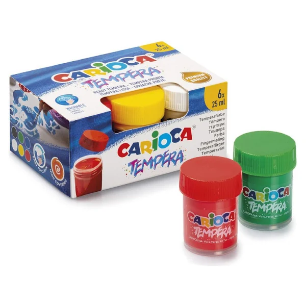 Carioca Süper Yıkanabilir 25 Ml 6 Pastel Renk Tempera Sulu Boya - Görsel 2