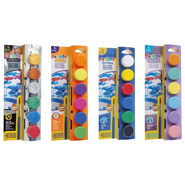 Carioca Süper Yıkanabilir 25 Ml 6 Pastel Renk Tempera Sulu Boya - Görsel 7