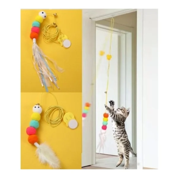 Elastik Yapışkanlı Kedi Oyun Oltası - Görsel 10