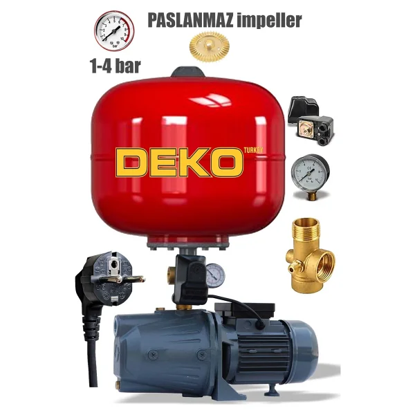 Deko Turkey Otomatik Sistem Paket Hidrofor 4 Kat 4 Daire Italyan Küre Paslanmaz Tanklı Jet Hidrofor Pompa Set - Görsel 2