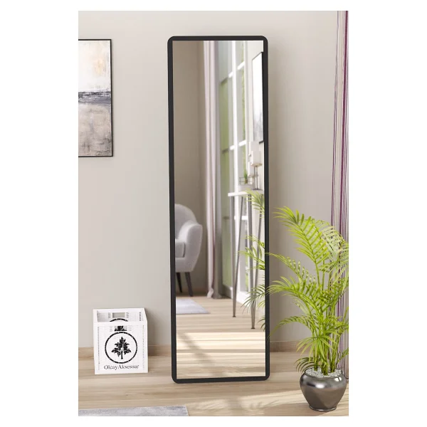 Düz Dikdörtgen 150x43 Cm Ayaklı Salon Antre Çocuk Odası Banyo Wc Yatak Odası Boy Aynası - Ahşap - 150 X 43 Cm - Görsel 6