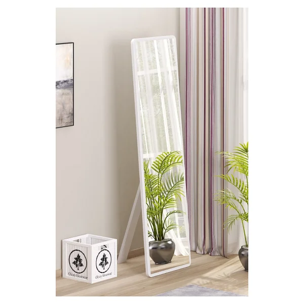 Düz Dikdörtgen 150x43 Cm Ayaklı Salon Antre Çocuk Odası Banyo Wc Yatak Odası Boy Aynası - Ahşap - 150 X 43 Cm - Görsel 4