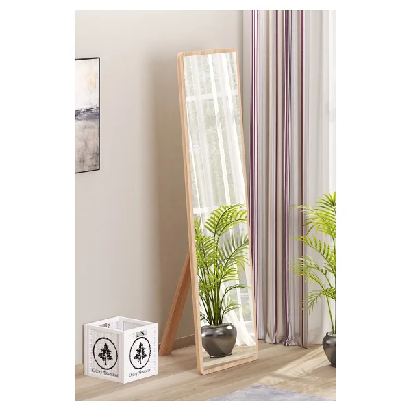 Düz Dikdörtgen 150x43 Cm Ayaklı Salon Antre Çocuk Odası Banyo Wc Yatak Odası Boy Aynası - Ahşap - 150 X 43 Cm - Görsel 5