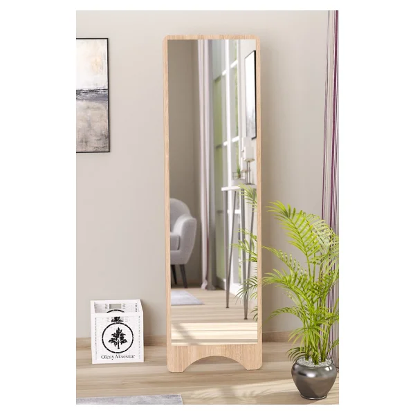 Olcay Aksesuar Dikdörtgen 120x43 Cm Ayaklı Salon Antre Çocuk Odası Banyo Wc Yatak Odası Boy Aynası - Ahşap - 120 X 43 Cm - Görsel 5
