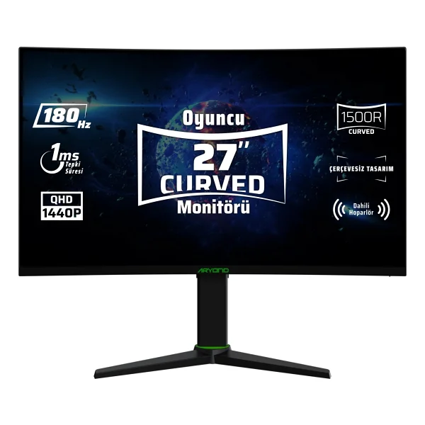 Monster Aryond A27 V2 27" 1 ms 2K Curved Pivot 180 Hz Oyuncu Monitörü