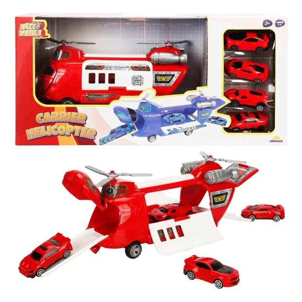 Maxx Wheels 4 Arabalı Taşıyıcı Helikopter - Polis Helikopteri - Görsel 7
