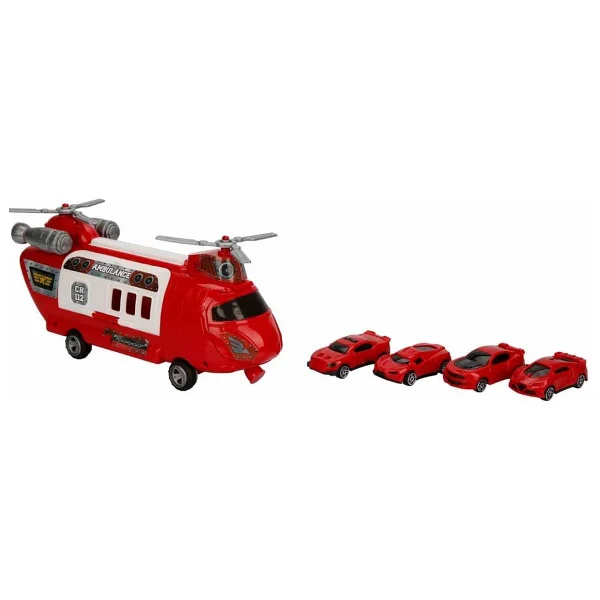 Maxx Wheels 4 Arabalı Taşıyıcı Helikopter - Polis Helikopteri - Görsel 3