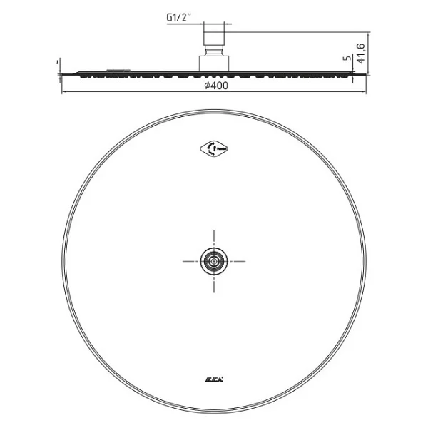 E.C.A. 102145047 400 Mm Yuvarlak Tepe Duş Başlığı - Görsel 2