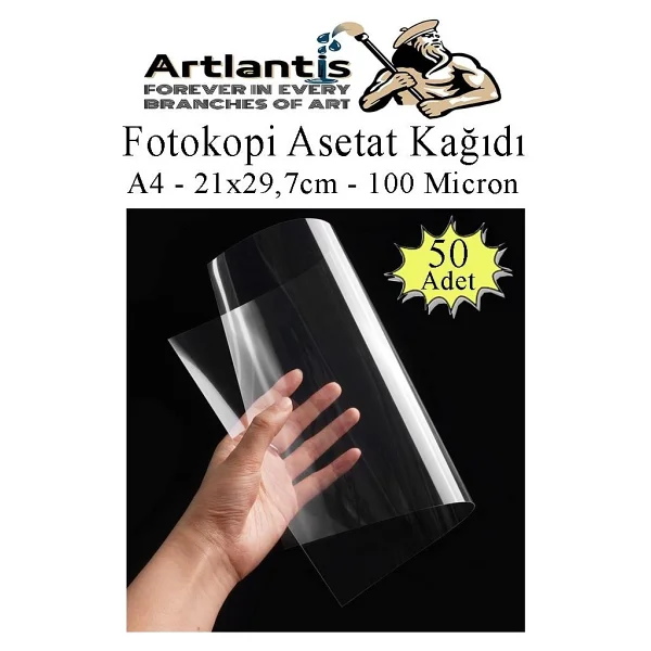 Asetat Kagidi Pvc A4 50 Adet 100 Micron Fotokopi Asetati Seffaf A4 Kagidi 21x29,7 Projektor Tepegoz - Görsel 6