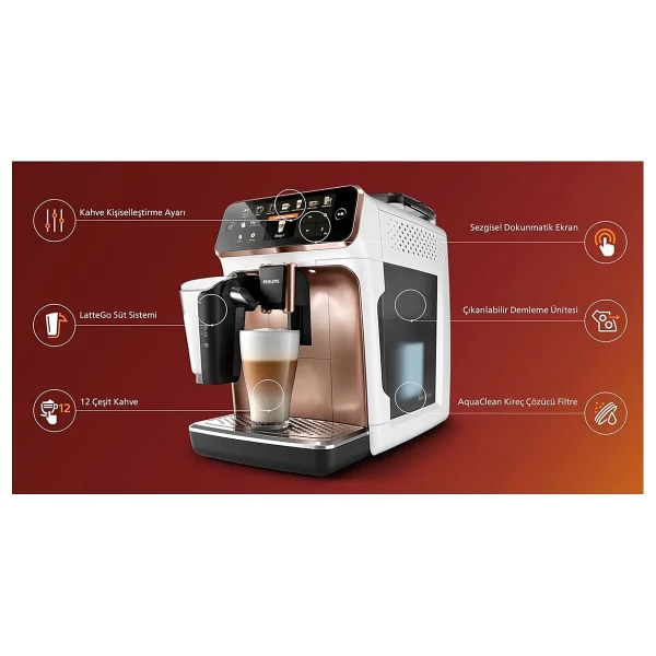 Philips Yeni Seri 15 Bar Lattego Tam Otomatik Kahve Ve Espresso Makinesi 1.8 L , 12 Kahve - Görsel 4
