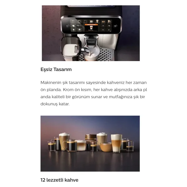 Philips Yeni Seri 15 Bar Lattego Tam Otomatik Kahve Ve Espresso Makinesi 1.8 L , 12 Kahve - Görsel 7