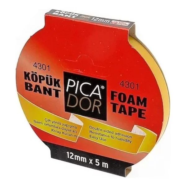 Picador Çift Taraflı Köpük Bant 12mmx5m (Kn001) - Görsel 2