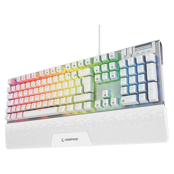 Rampage Carbon Beyaz RGB Red Switch Kablolu Mekanik Oyuncu Klavyesi - Görsel 5