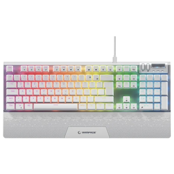 Rampage Carbon Beyaz RGB Red Switch Kablolu Mekanik Oyuncu Klavyesi - Görsel 3