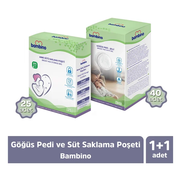 Bambino Göğüs Pedi Ve Süt Saklama Poşeti Seti - Görsel 2