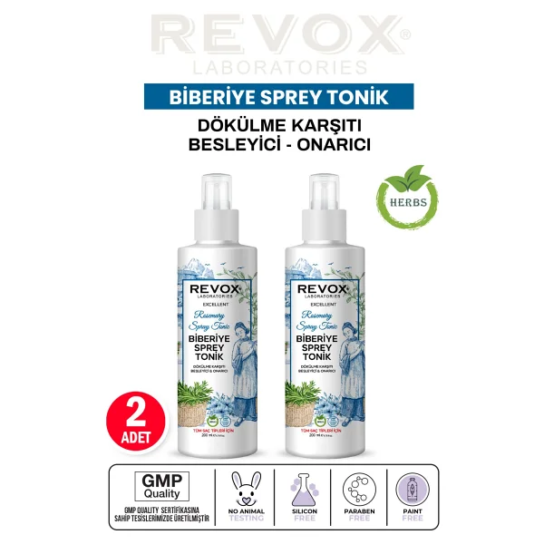 Revox Biberiye Bitki Özlü Durulanmayan Saç Bakım Toniği 2 Adet - Görsel 4