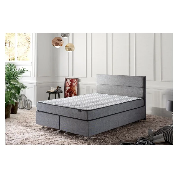 Niron Yatak Silver Çift Kişilik Yatak Seti 160x200 Cm, Full Ortopedik Sert Yatak Kaydırmaz Kumaş Kaplı Metal Baza Ve Başlık Takımı - Gri - 160 X 200 Cm - Görsel 10