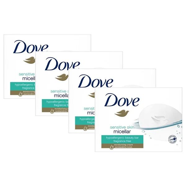 Dove Sensitive Skin Micellar Cream Bar 90 Gr 4 Adet Nemlendirici Sabun - Görsel 2