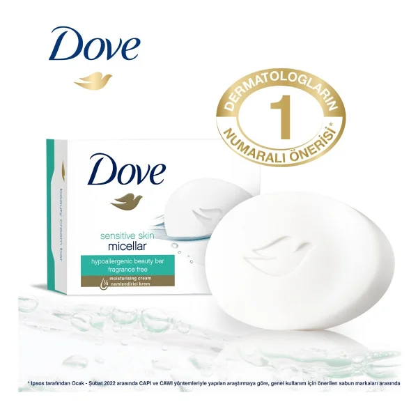 Dove Sensitive Skin Micellar Cream Bar 90 Gr 4 Adet Nemlendirici Sabun - Görsel 3