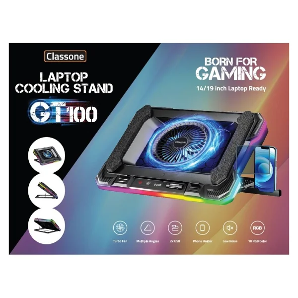 Classone Gt100 RGB Fanlı 17.3" Laptop Soğutucu - Görsel 3