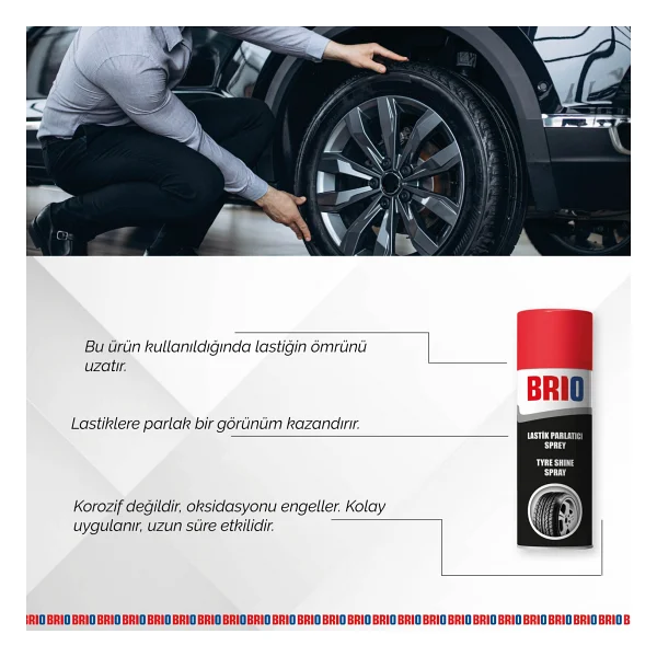 Brio 400 Ml Lastik Parlatıcı Sprey - Görsel 3