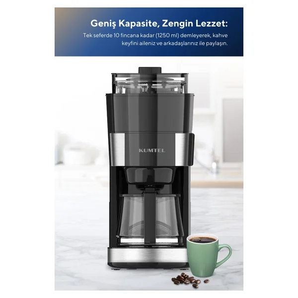 Kumtel Hfcm-02 Öğütücülü Filtre Kahve Makinesi - Görsel 2