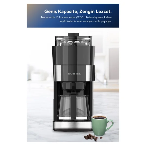 Kumtel Hfcm-02 Öğütücülü Filtre Kahve Makinesi - Görsel 3