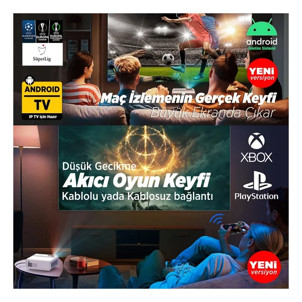 Vankyo Sunspark 500w 9000 Lümen Wi-Fi Android Projeksiyon Cihazı - Görsel 2