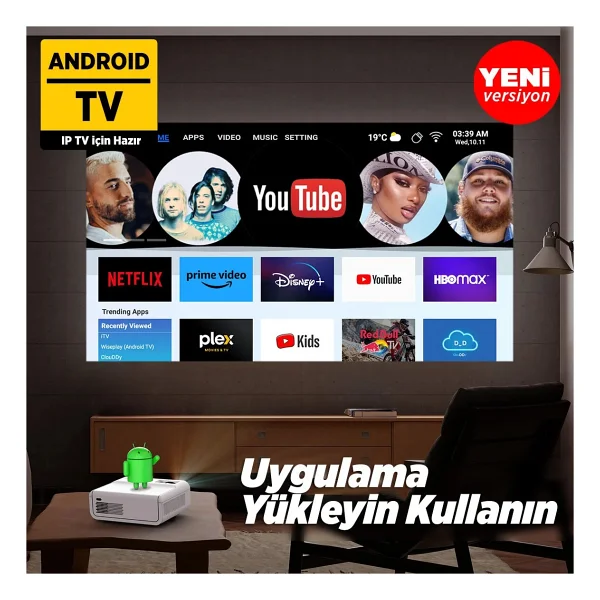 Vankyo Sunspark 500w 9000 Lümen Wi-Fi Android Projeksiyon Cihazı - Görsel 4
