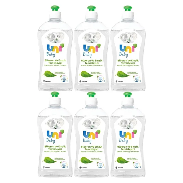 Uni Baby 500 Ml Biberon Ve Emzik Temizleyici Bitkisel İçerikli 6'lı Set Güvenli Temizlik - Görsel 3