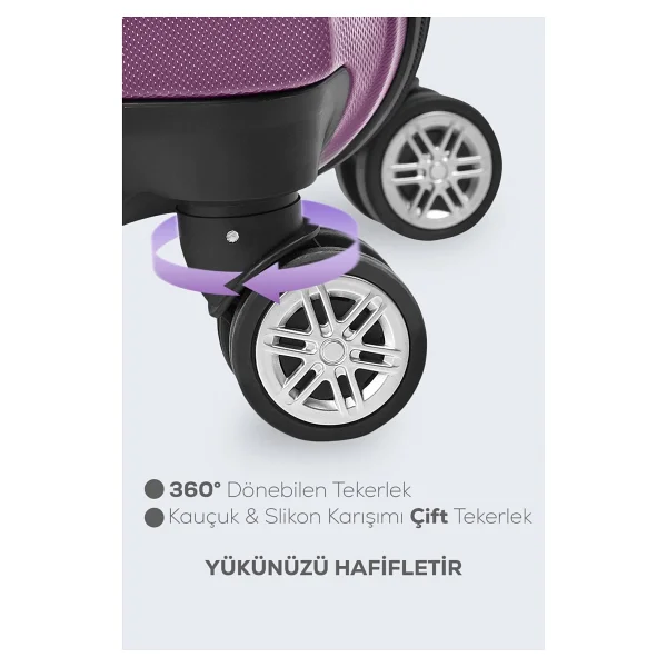 Polo&Sky Spring Mor Kabin + Orta Boy 2'li Valiz Seti - Görsel 10