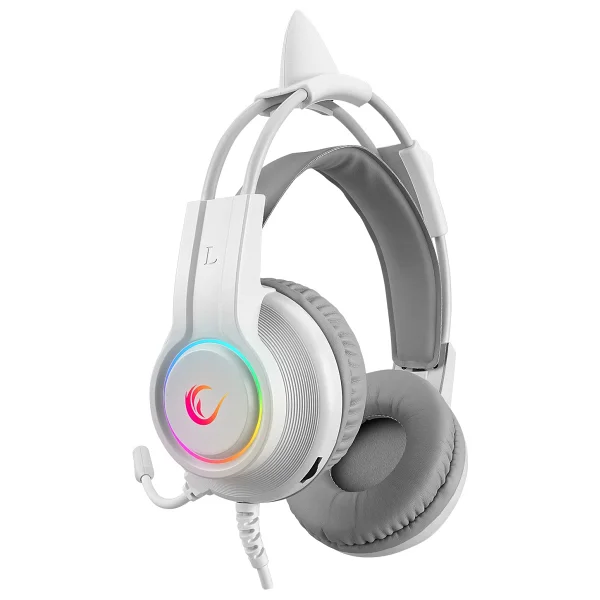 Rampage X-Catty RM-K91 Beyaz RGB 7.1 USB Kablolu Kulak Üstü Oyuncu Kulaklığı - Görsel 4