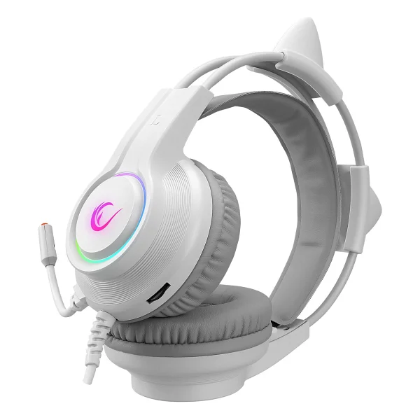 Rampage X-Catty RM-K91 Beyaz RGB 7.1 USB Kablolu Kulak Üstü Oyuncu Kulaklığı - Görsel 5