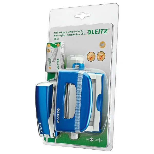 Leitz 5561 Wow Mini Metalik Mavi Zımba Delgeç Seti - Görsel 3